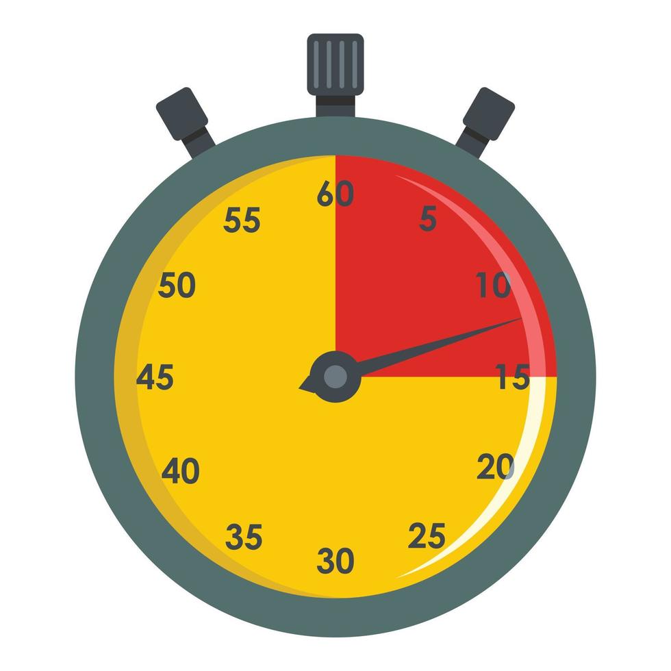 Stopwatch timer icon, flat style vector