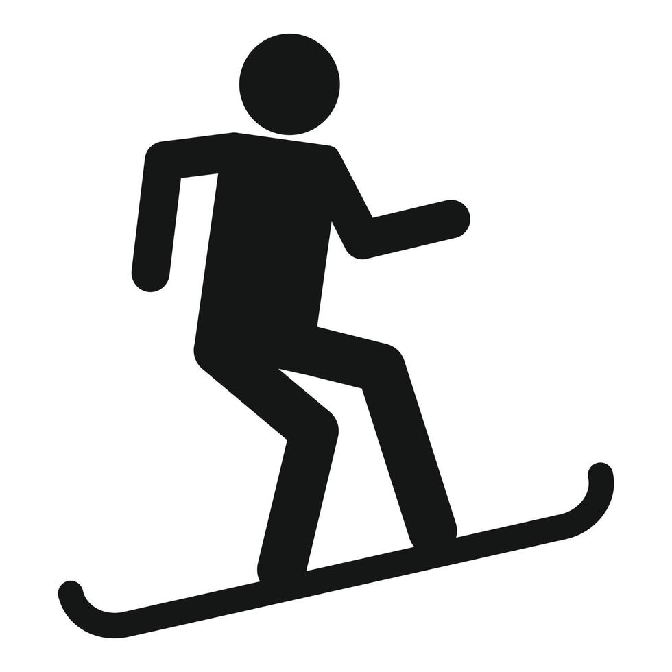 Man snowboard icon, simple style vector