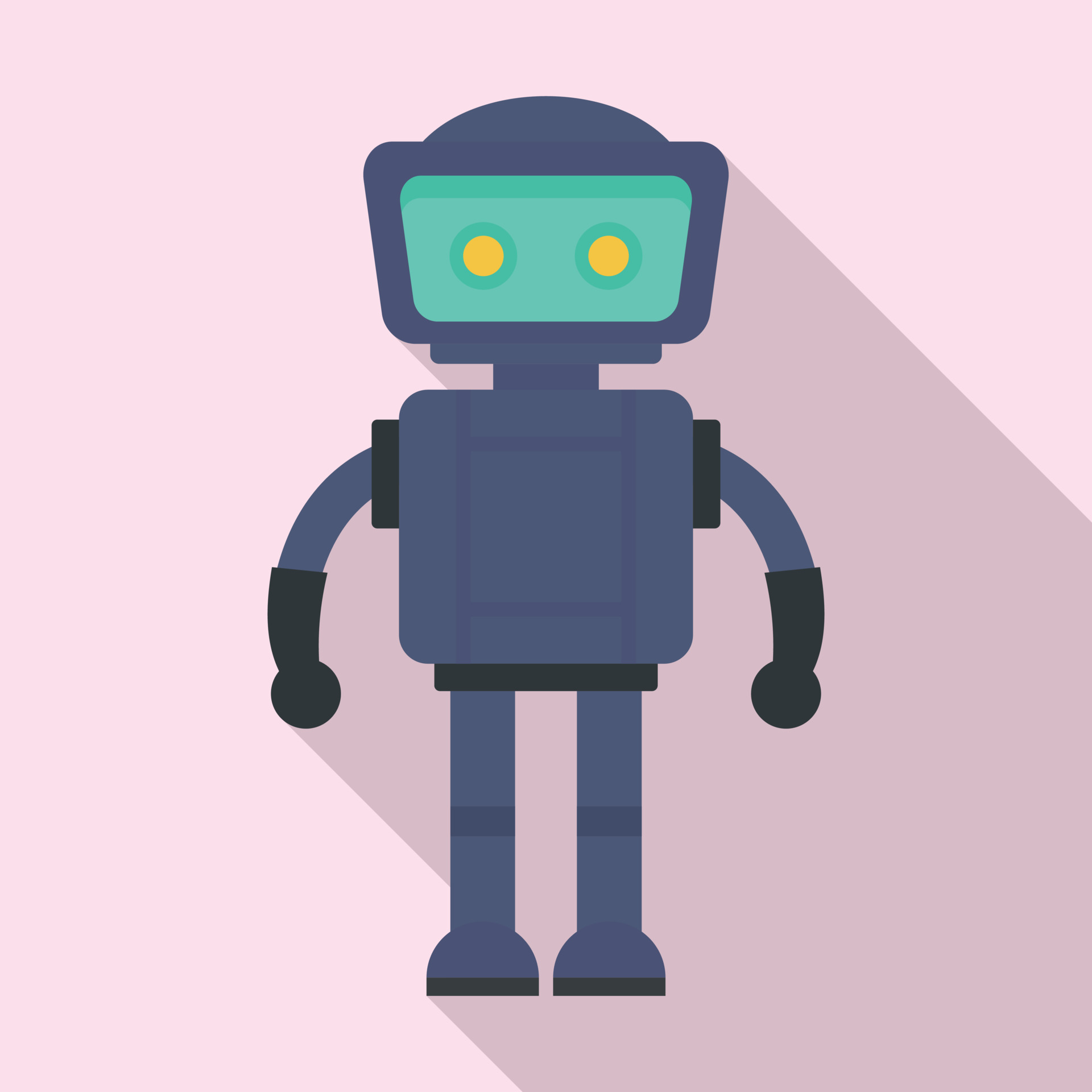 Bot robot icon, flat style 14584953 Vector Art at Vecteezy