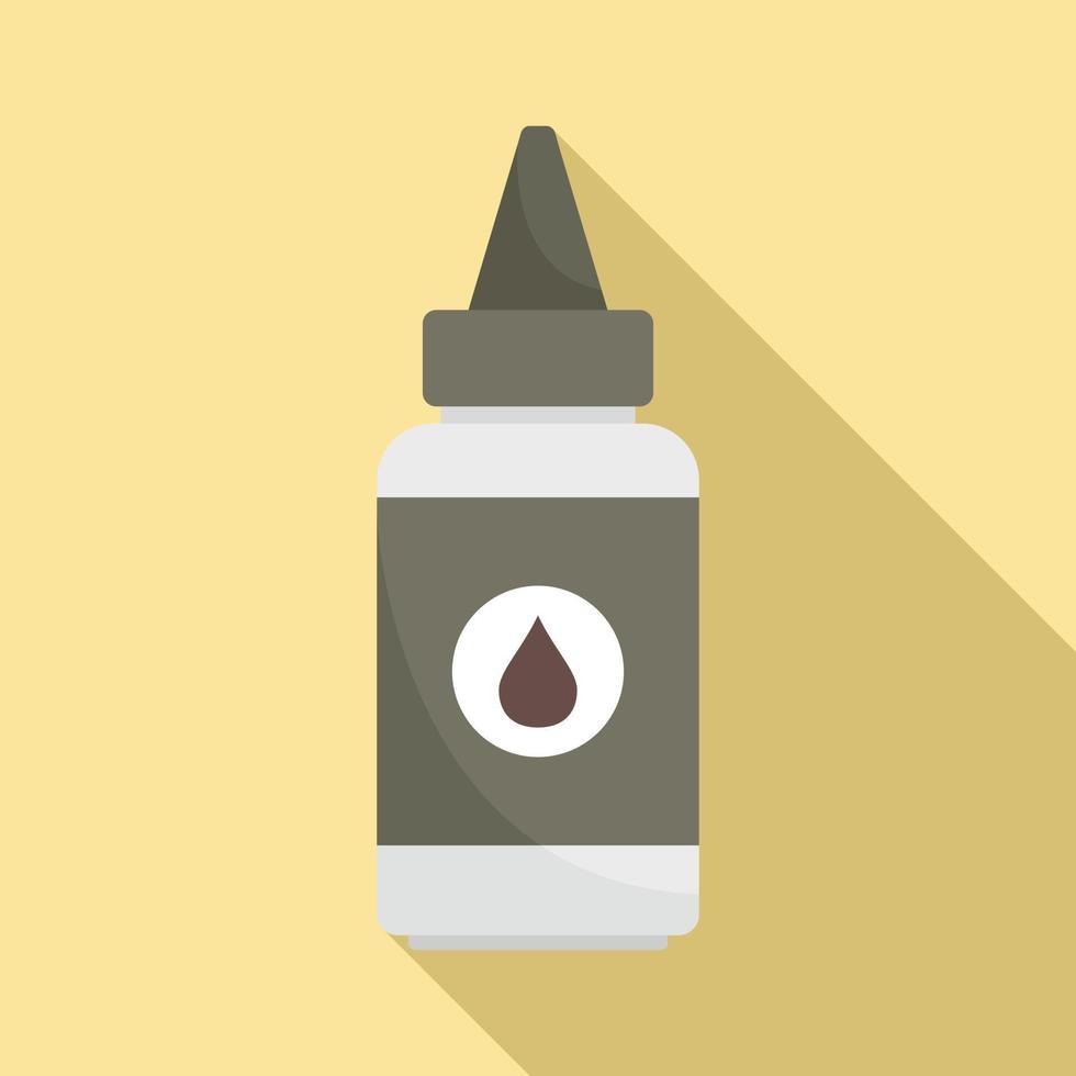 Hair dye bottle icon, flat style vector