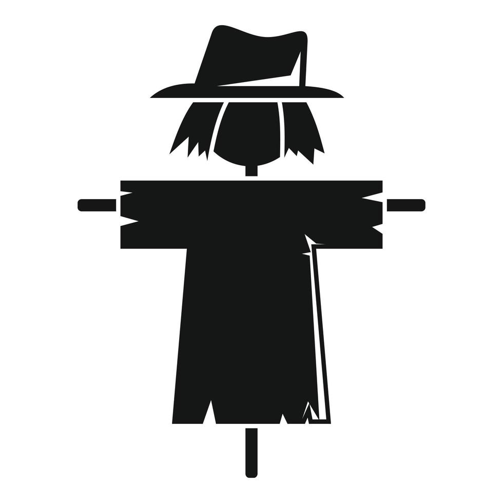 Cute scarecrow icon, simple style vector