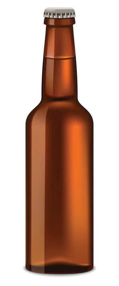 Bottle of beer mockup, realistic style vector