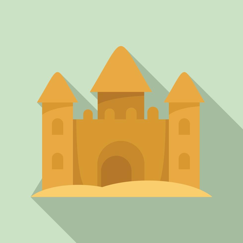 Castle made of sand icon, flat style vector
