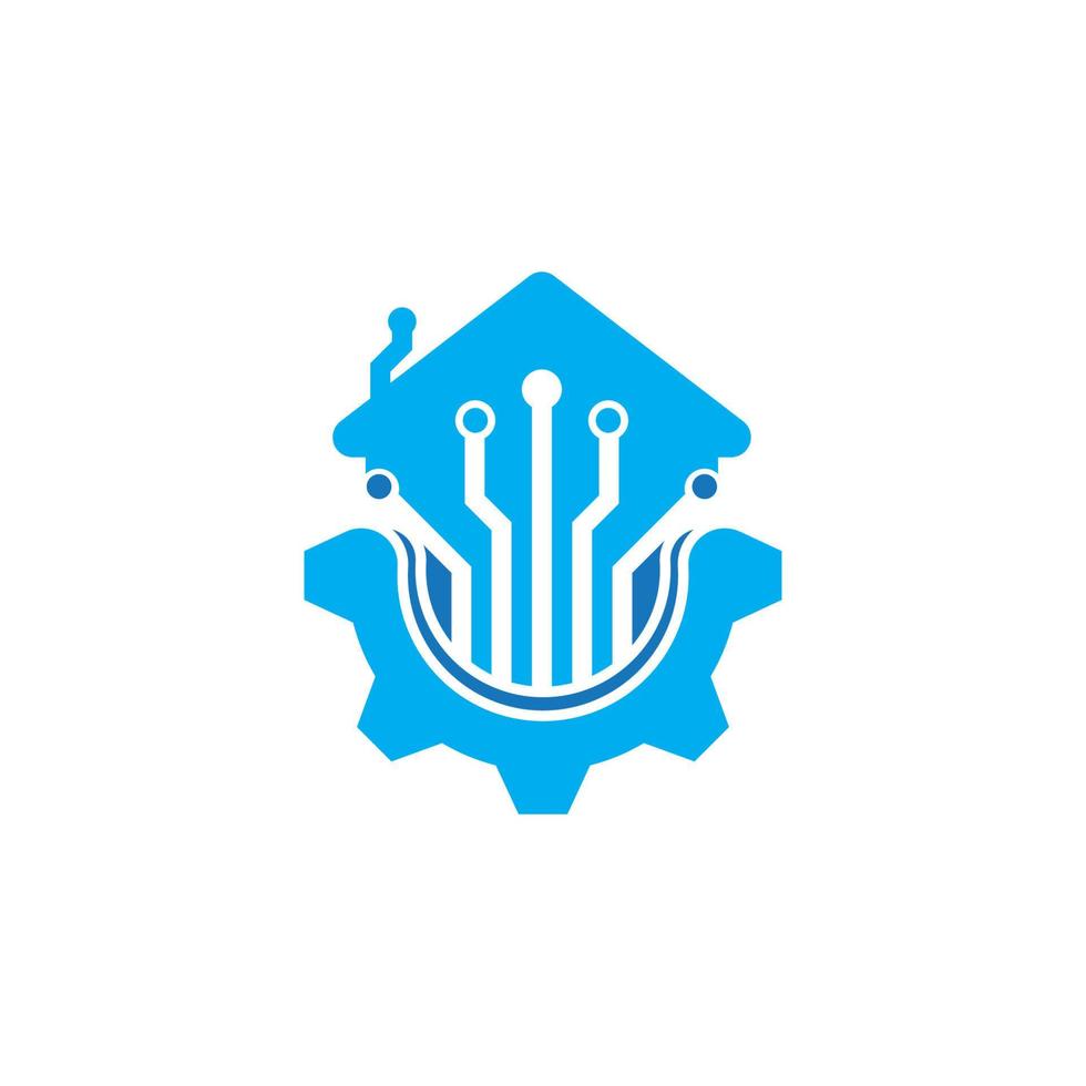 Home tech logo vector illustration