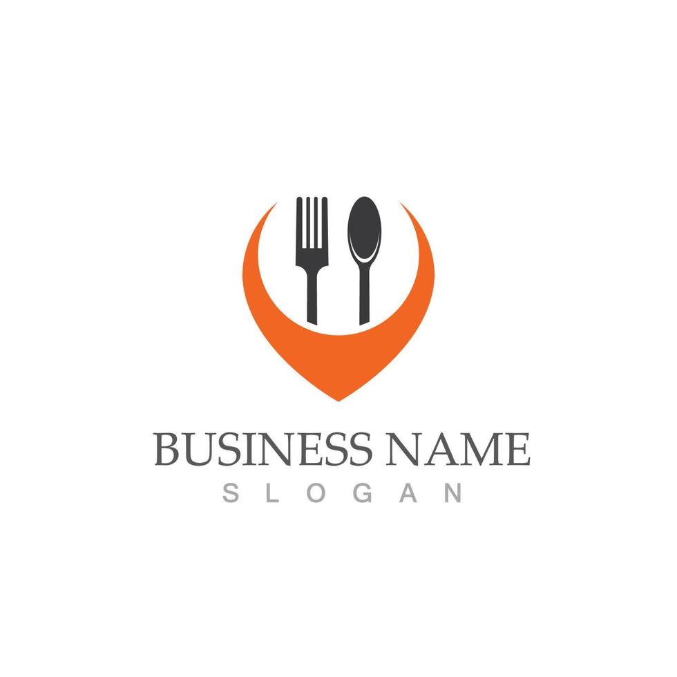 Spoon and fork logo and symbol vector image