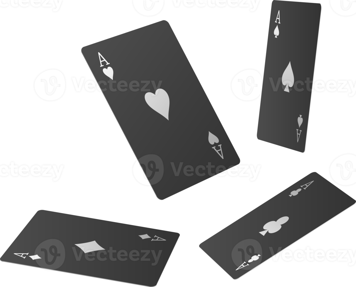 Black four aces poker card png