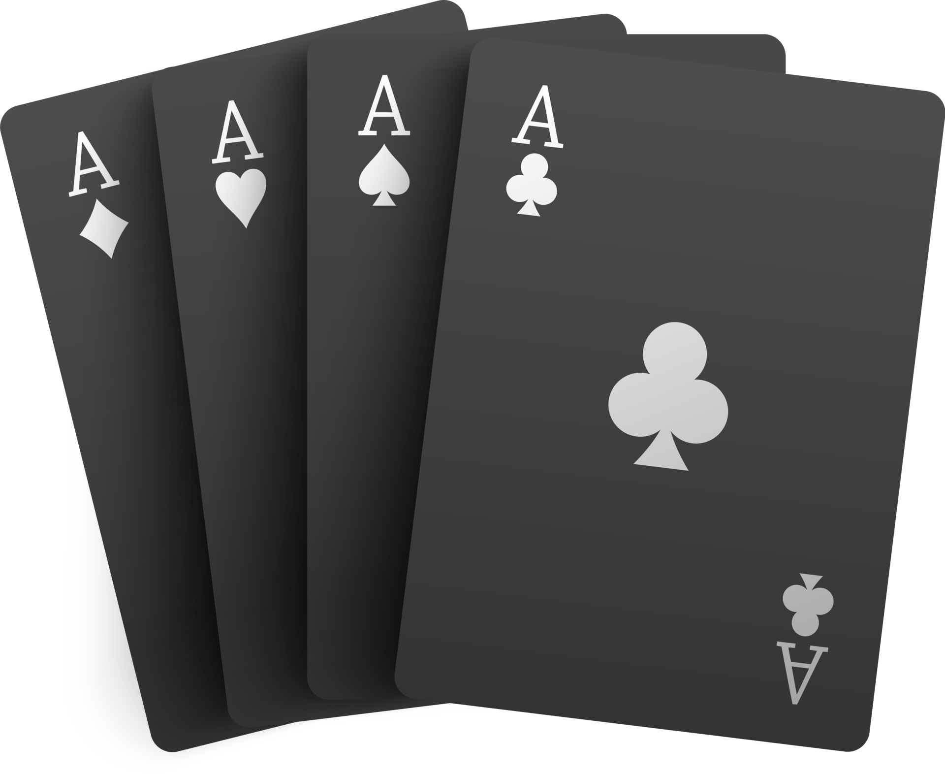 Black Four Aces Poker Card 14585768 Png