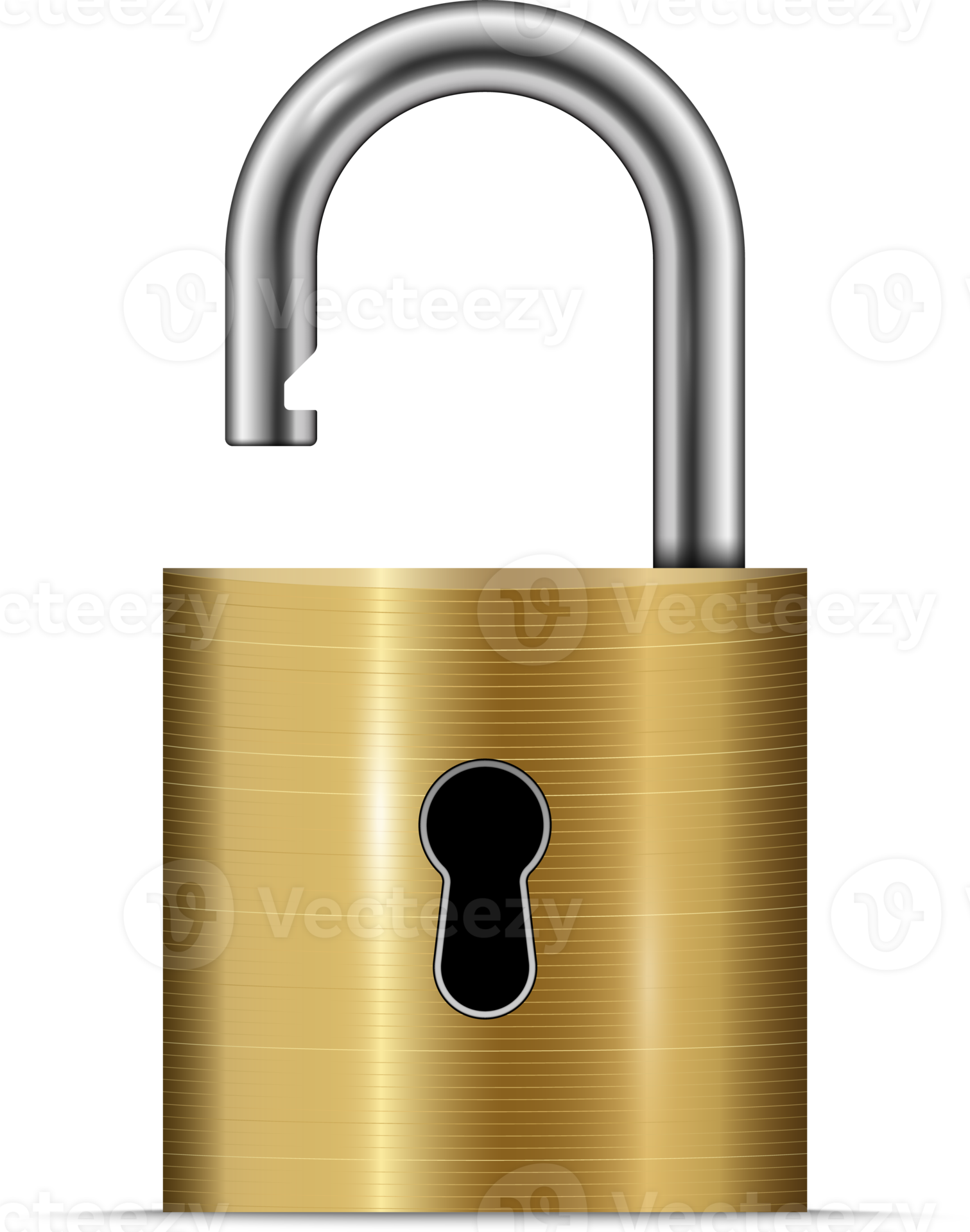 Gold Unlocked Padlock 14585773 Png