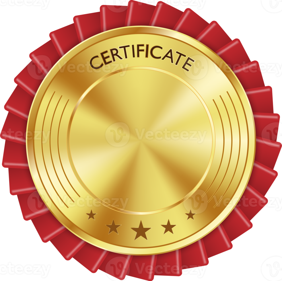 Certificate luxury golden medal png