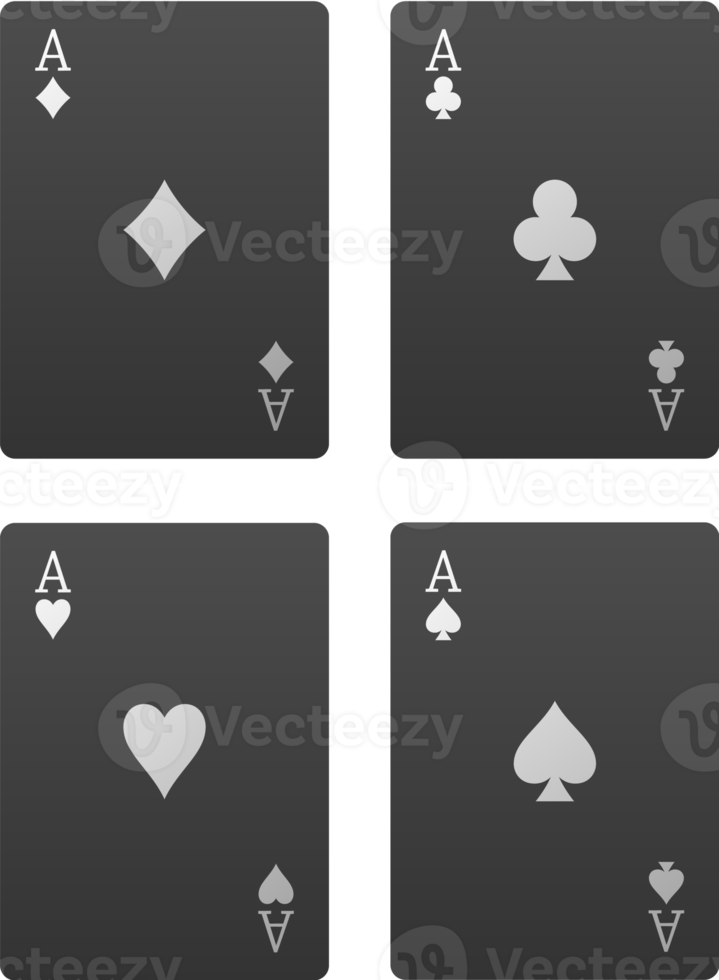 schwarze Pokerkarte mit vier Assen png
