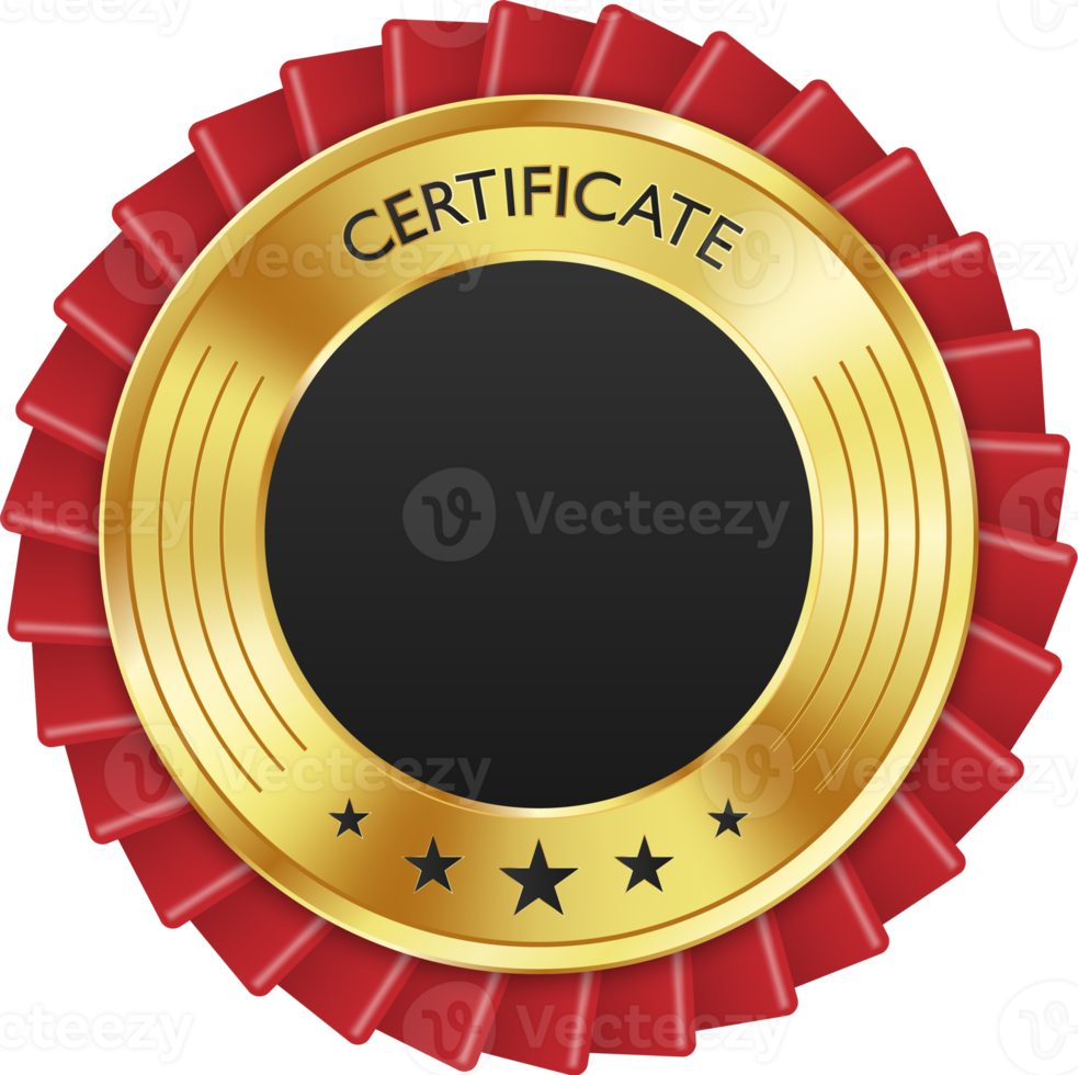 Certificate luxury golden medal png