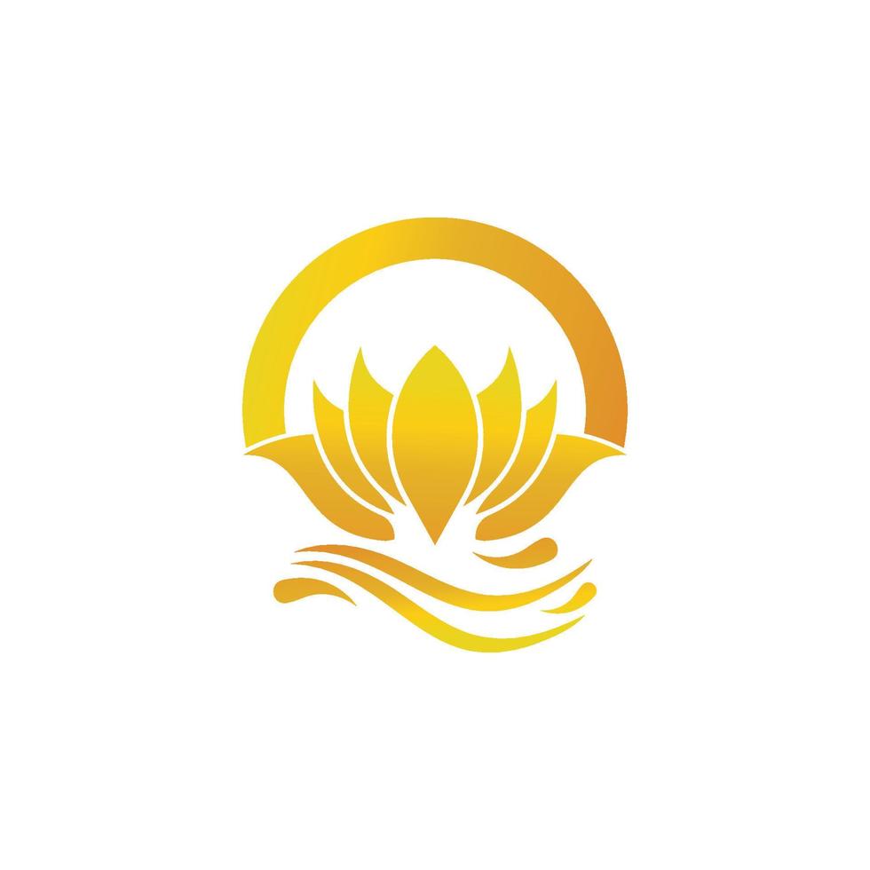 diseño de logotipo de icono de loto de vector de belleza