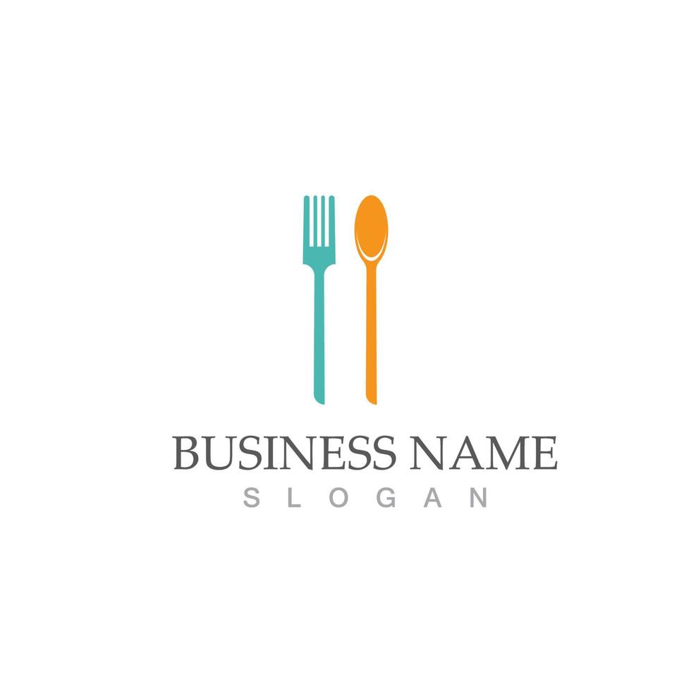 Spoon and fork logo and symbol vector image