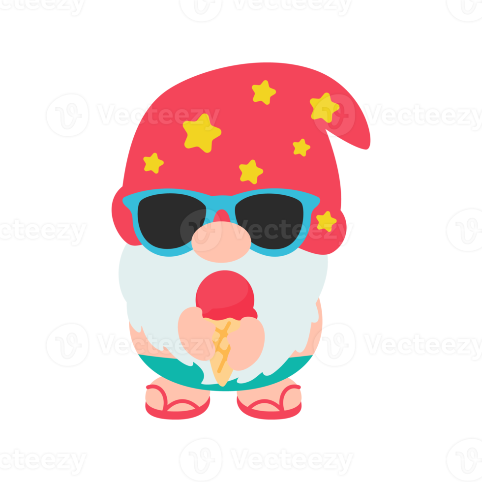 Gnomes Summer. Gnomes wear hats and sunglasses for summer trips to the beach. png
