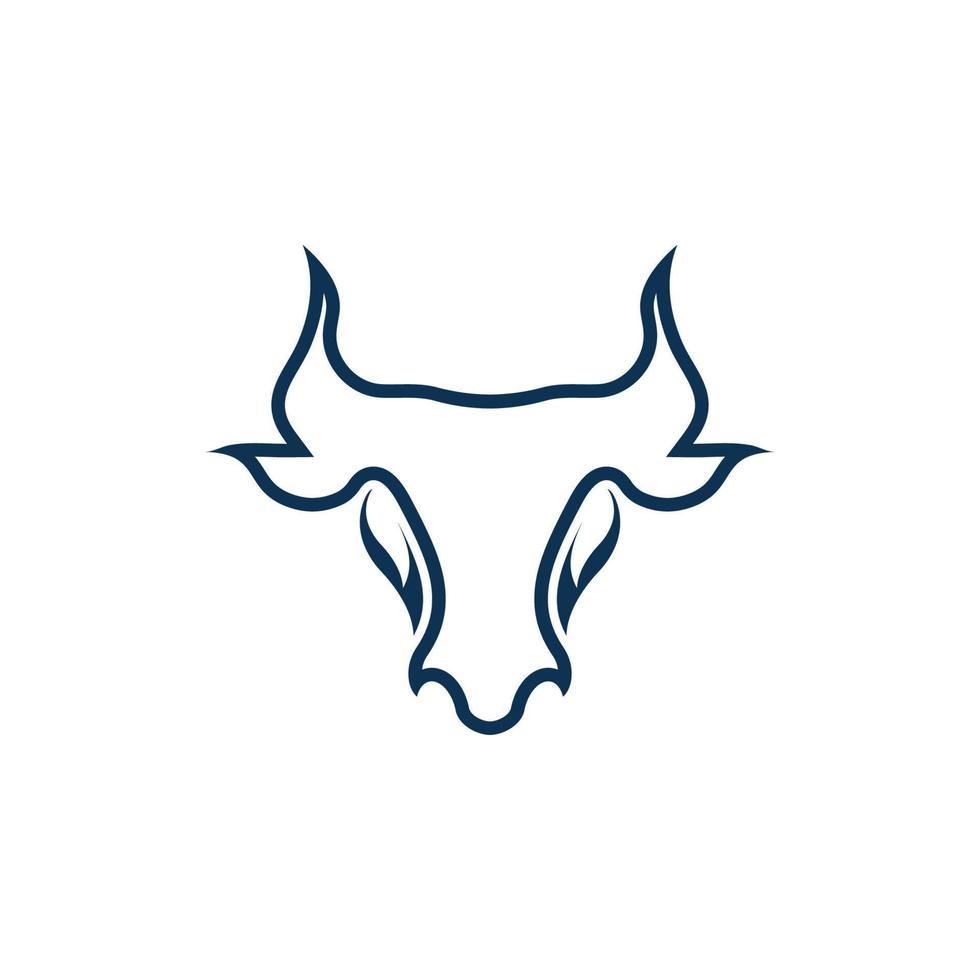 icono de vector de logotipo de cabeza de toro