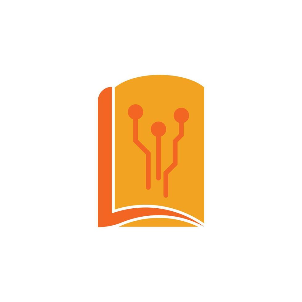 vector de tecnología de icono de logotipo de libro digital