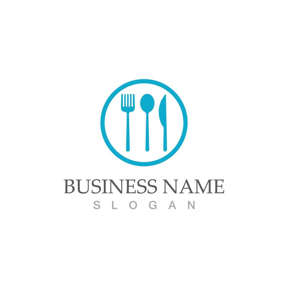 Spoon and fork logo and symbol vector image