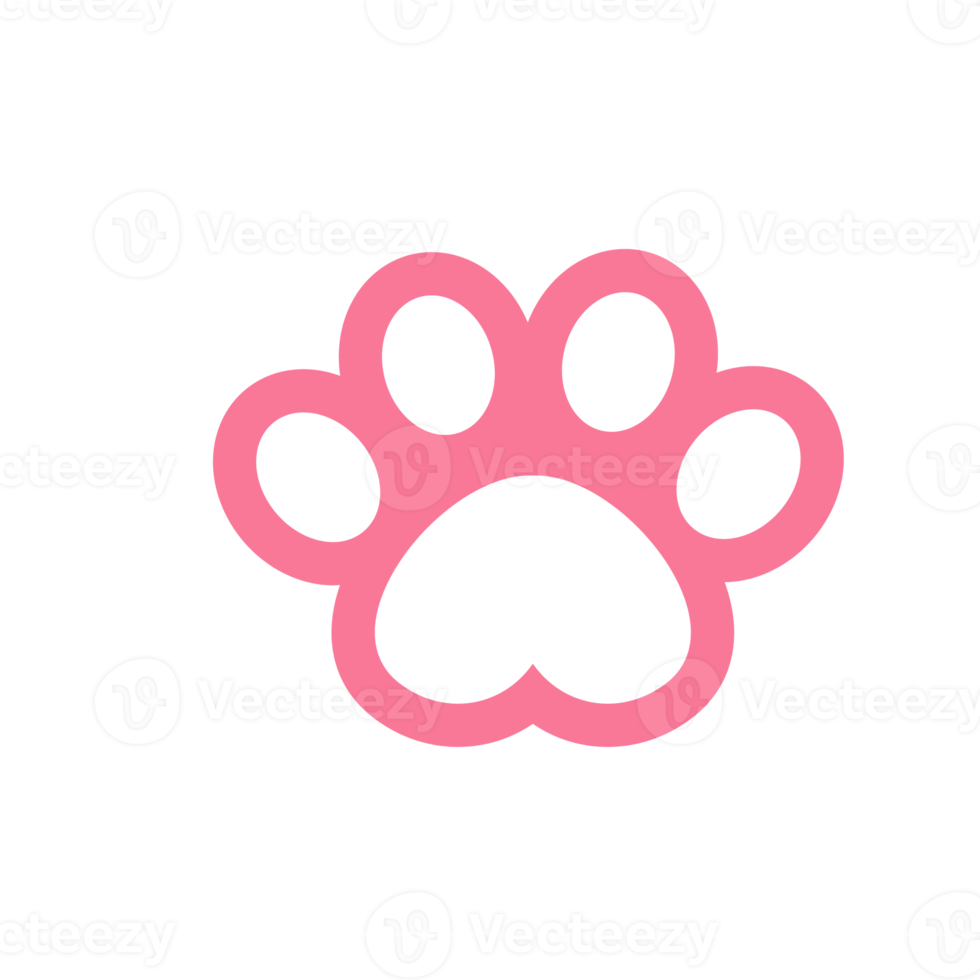 Dog and cat paws with sharp claws. cute animal footprints png