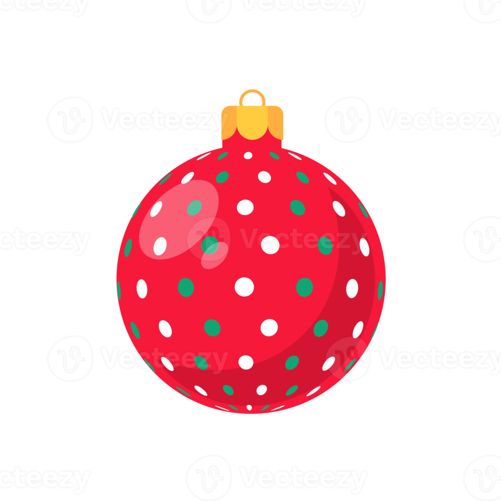 red christmas ball with white pattern for christmas celebration png