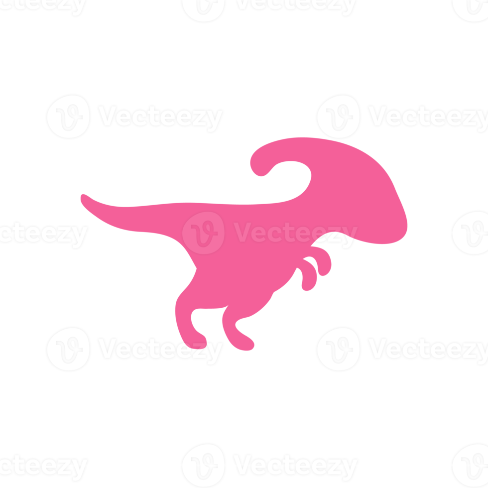 Blank baby dinosaur silhouette for add cute text for kids. Isolated on background. png