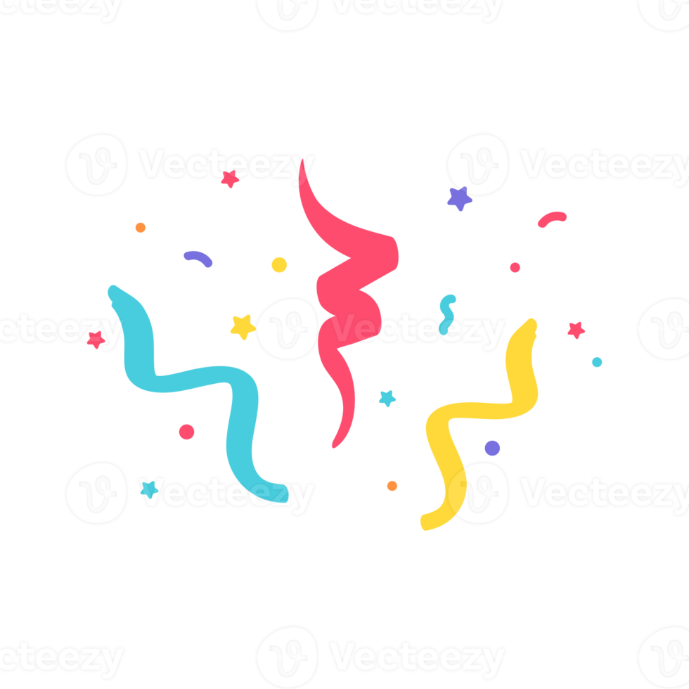 Confetti colorful rolls of paper Confetti floating from the birthday