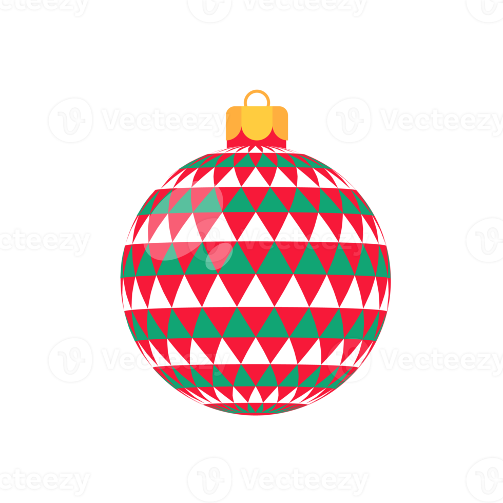 red christmas ball with white pattern for christmas celebration png