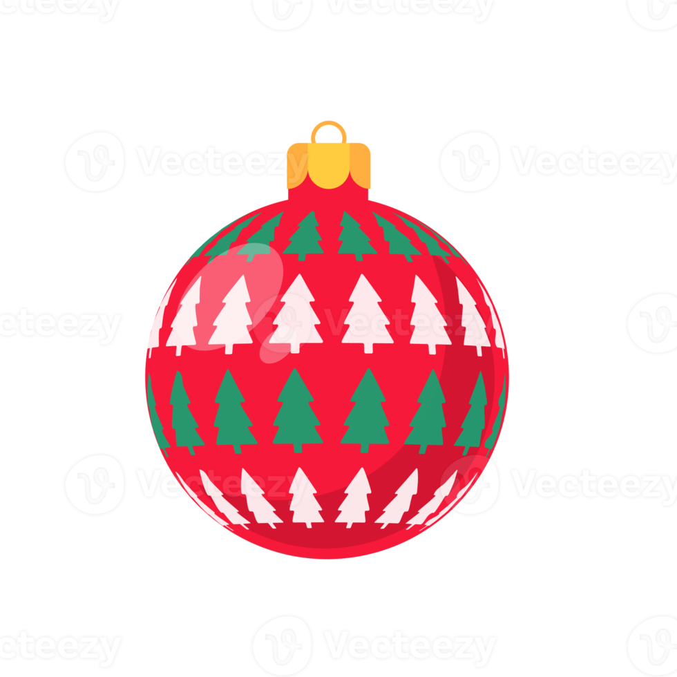red christmas ball with white pattern for christmas celebration png