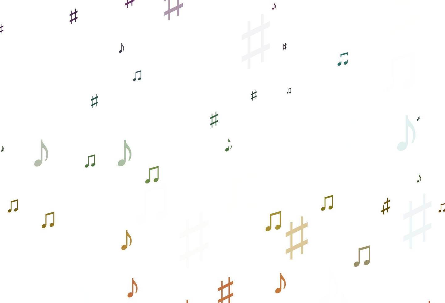 Light Multicolor, Rainbow vector backdrop with music notes.