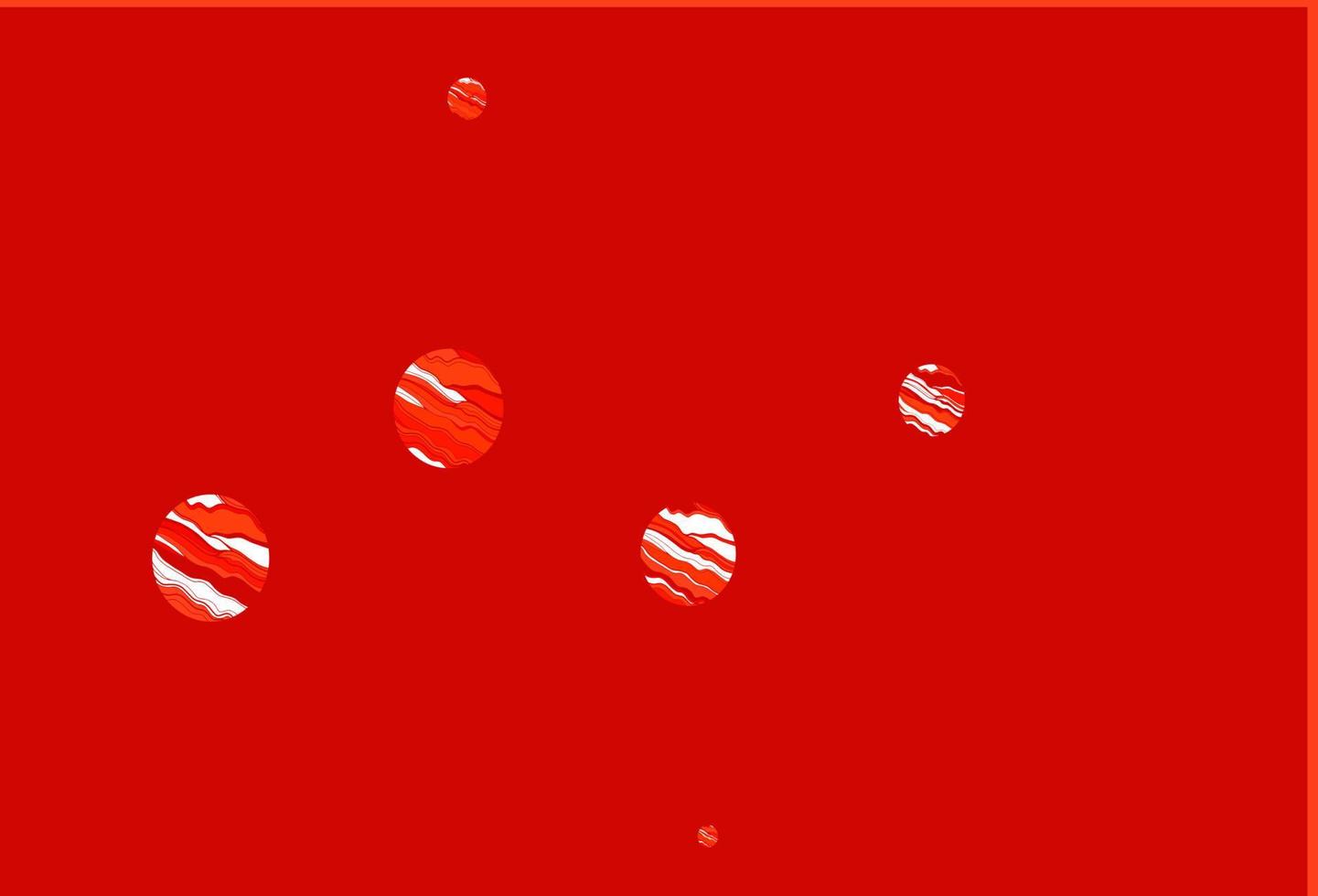 patrón de vector rojo, amarillo claro con esferas.