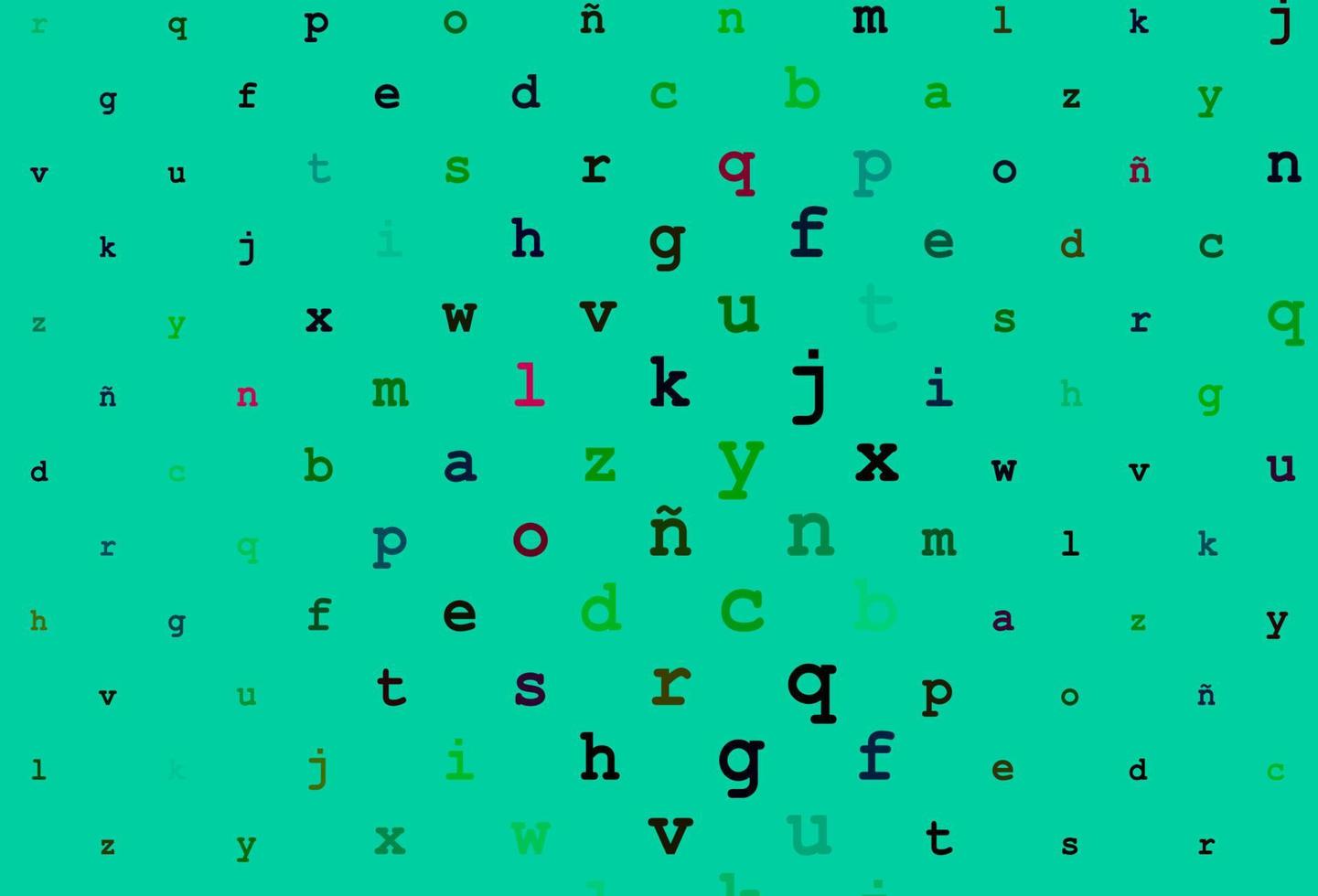 Dark multicolor, rainbow vector cover with english symbols.
