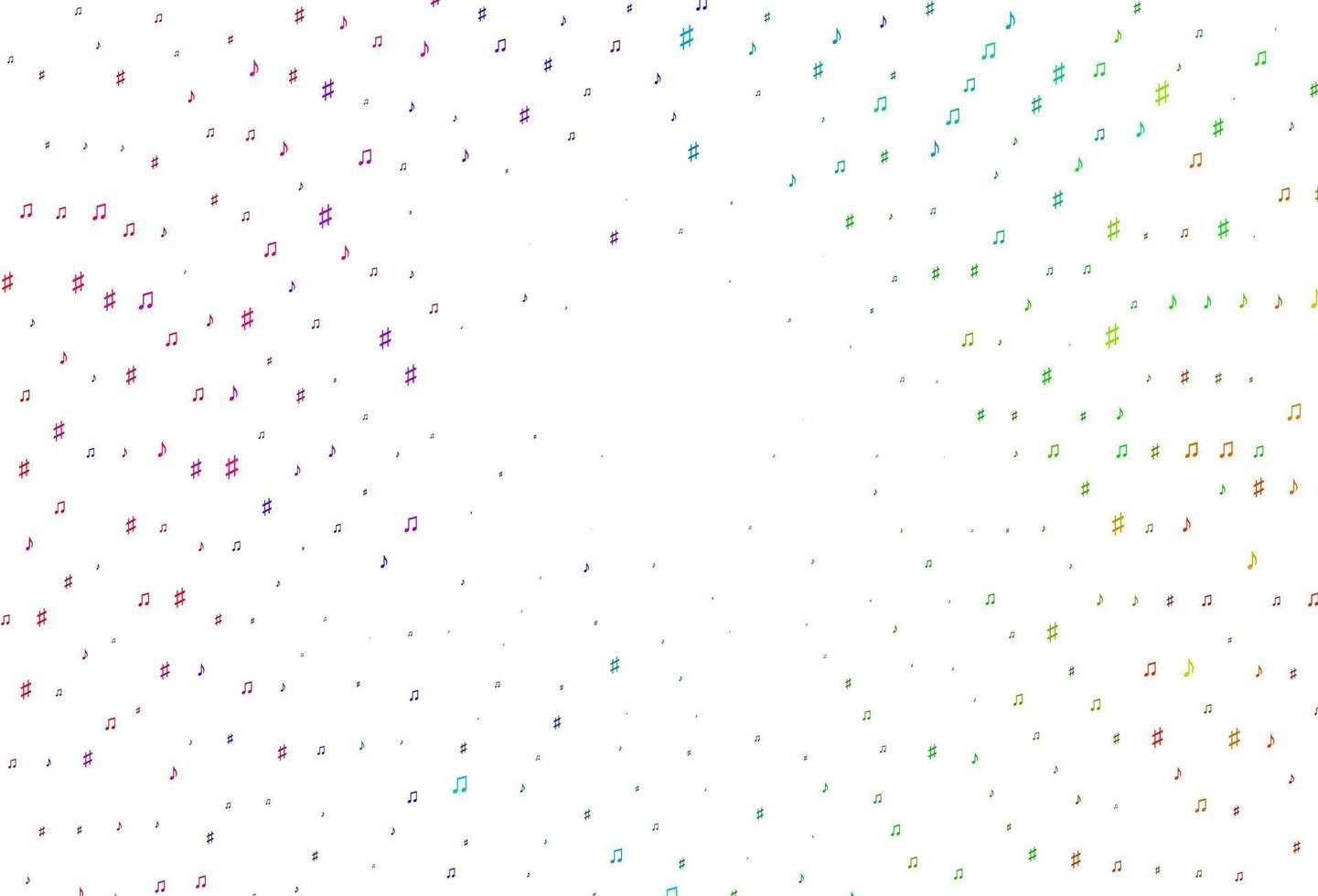 Light Multicolor, Rainbow vector pattern with music elements.