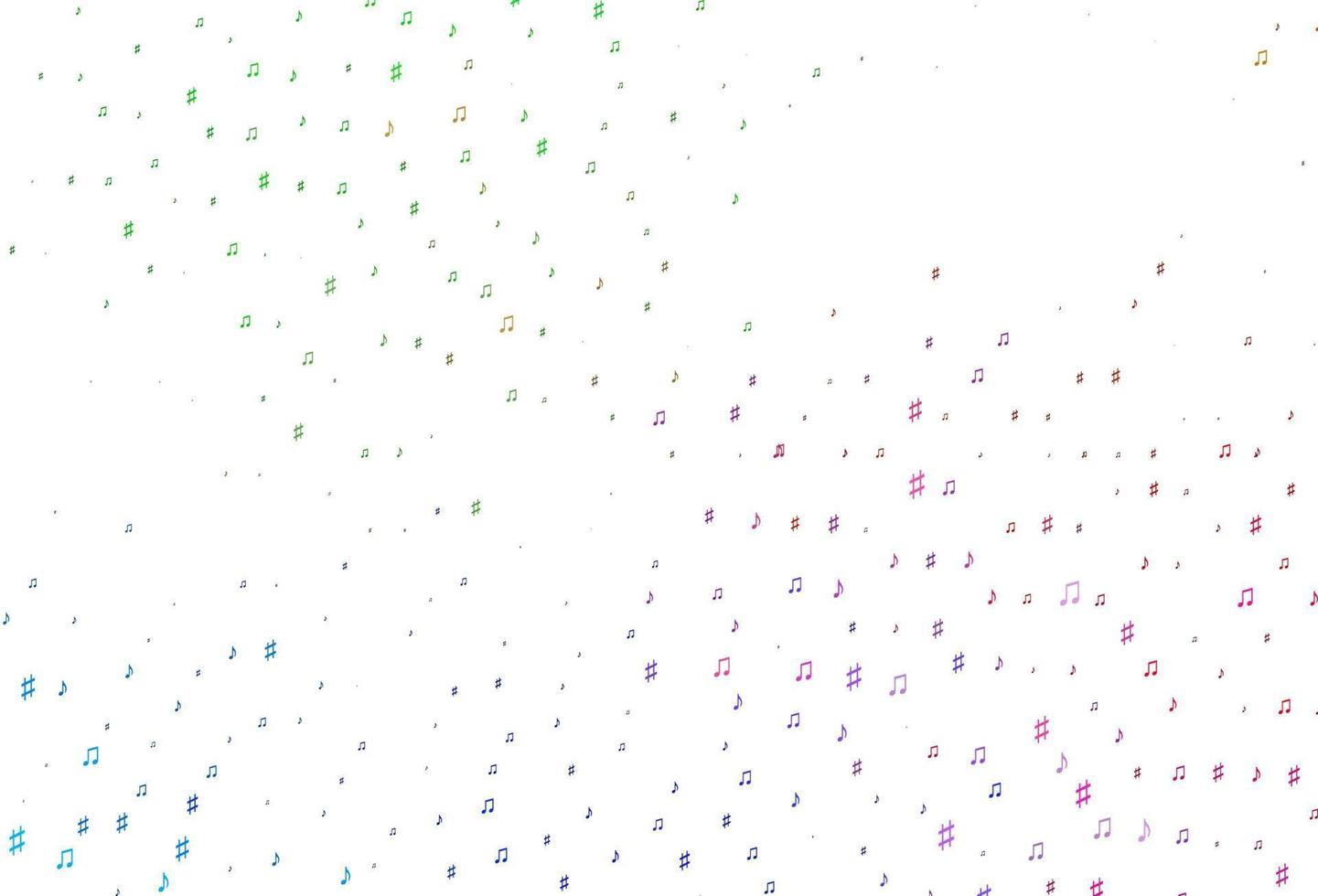 Light Multicolor, Rainbow vector texture with musical notes.
