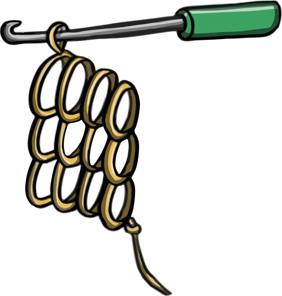 Knitting hook for needlework hobby and illustration vector