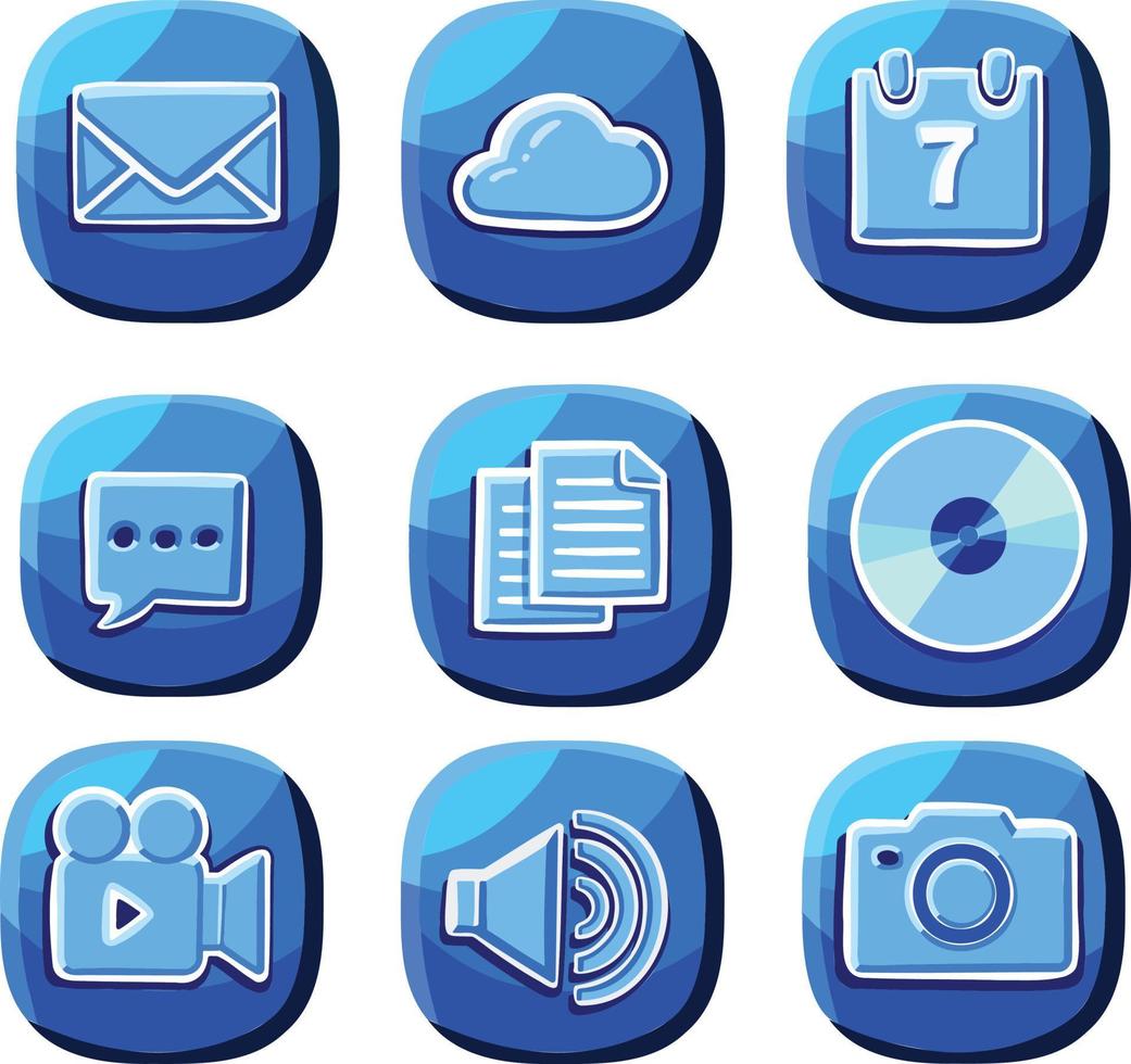 símbolo icono vector cian azul conjunto web