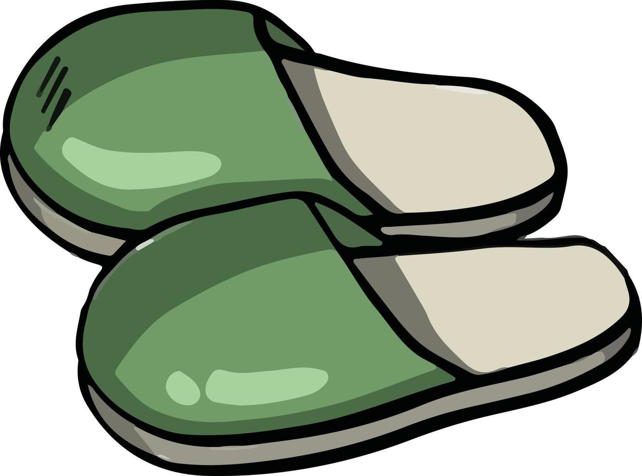 Line home comfortable slippers symbol vector