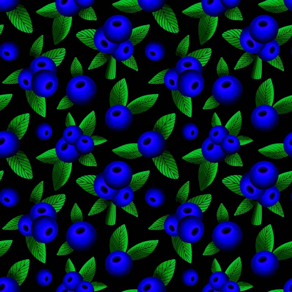 seamless pattern with blueberries vector