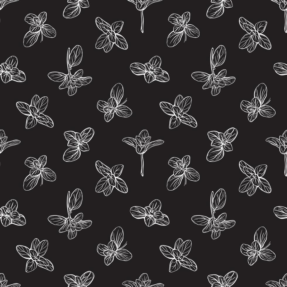 seamless pattern with basil leaves vector