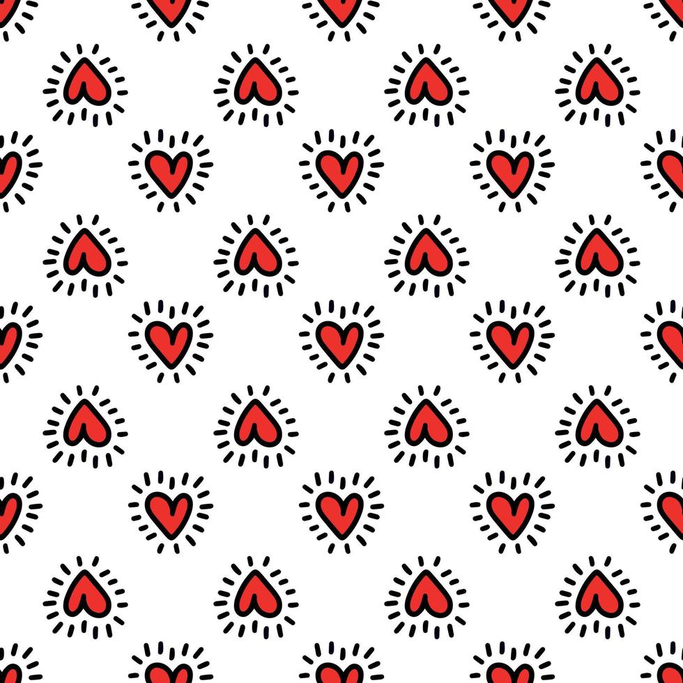seamless pattern of Red hearts. Vector illustration
