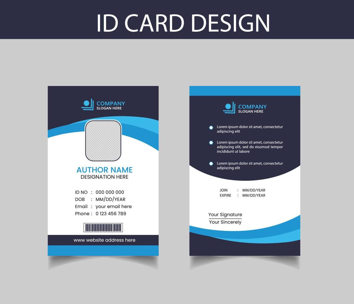 plantilla de diseño de tarjeta de identificación corporativa vector