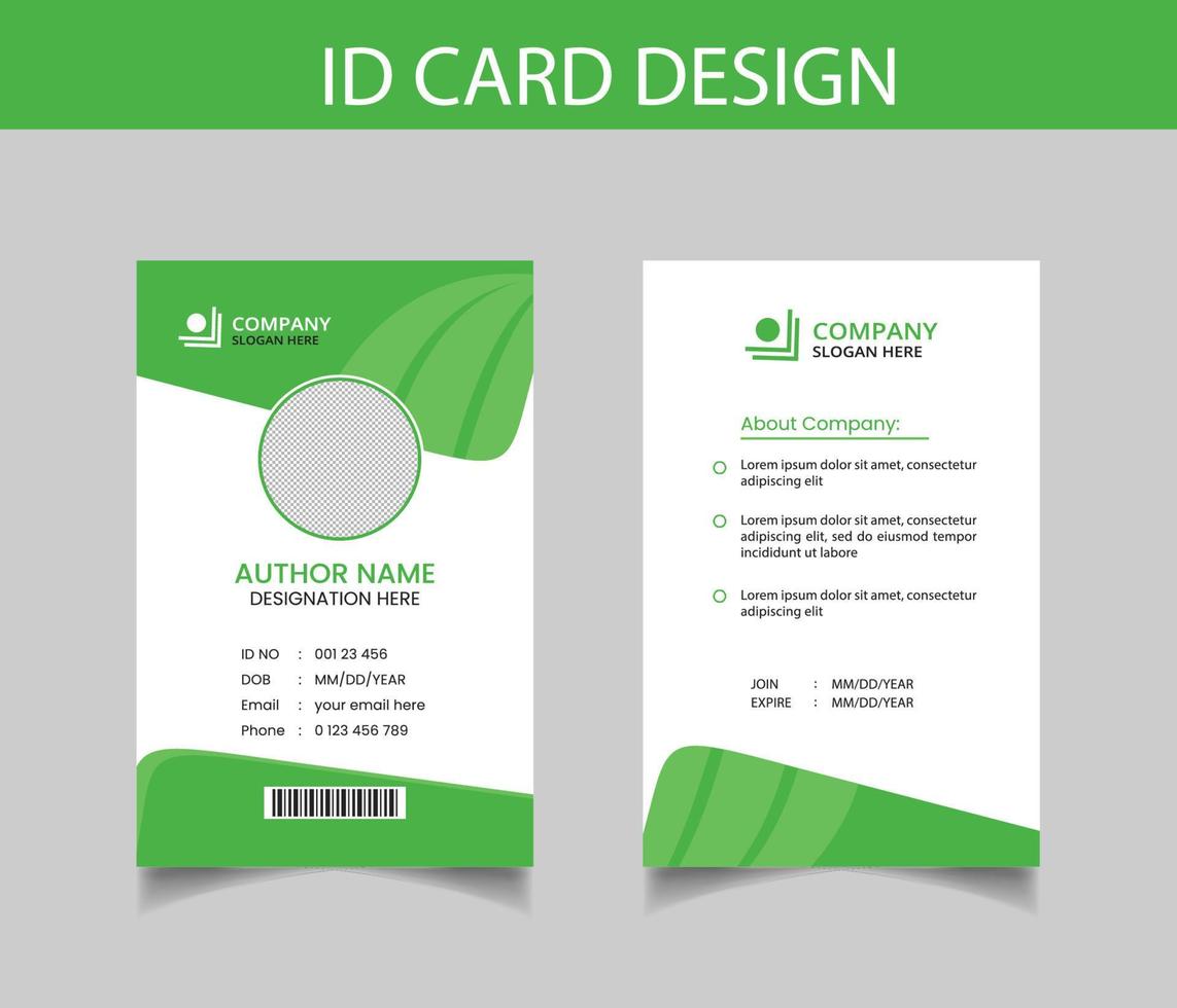 plantilla de diseño de tarjeta de identificación corporativa vector