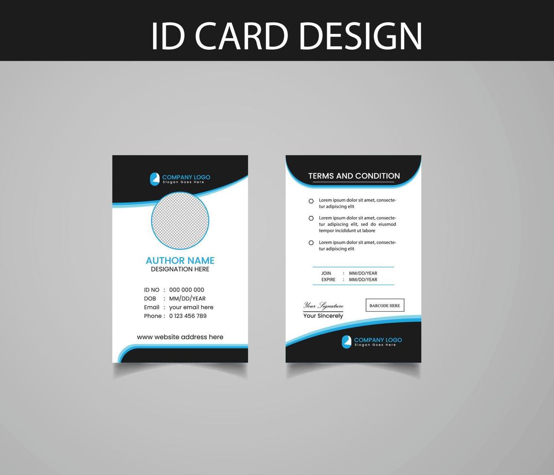 plantilla de diseño de tarjeta de identificación corporativa vector