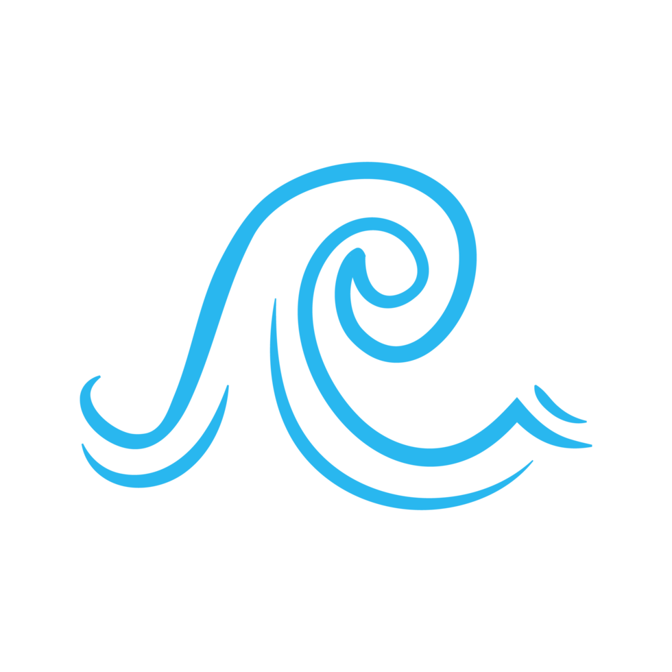 blue water wave line icon in the sea png