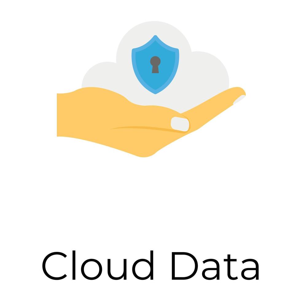 Trendy Cloud Security vector