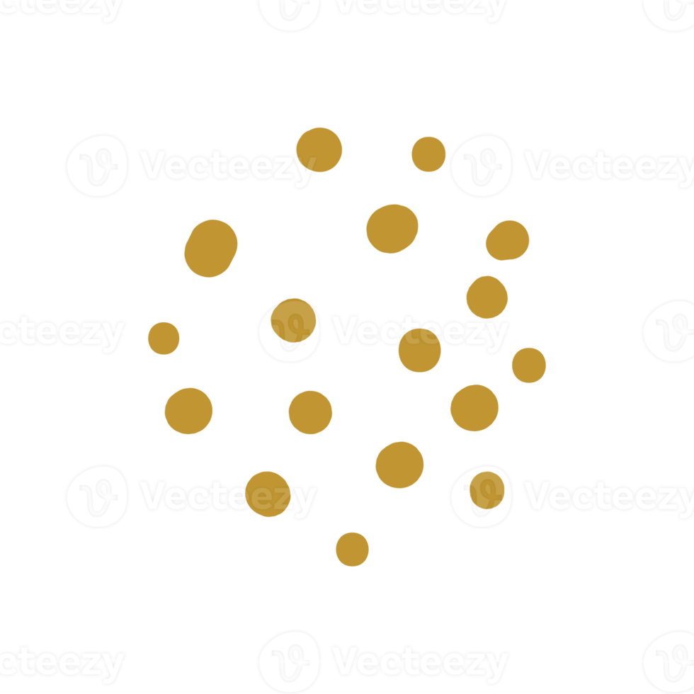 groupe dessiné à la main de pois dorés pour la décoration de style minimaliste de carte de voeux png