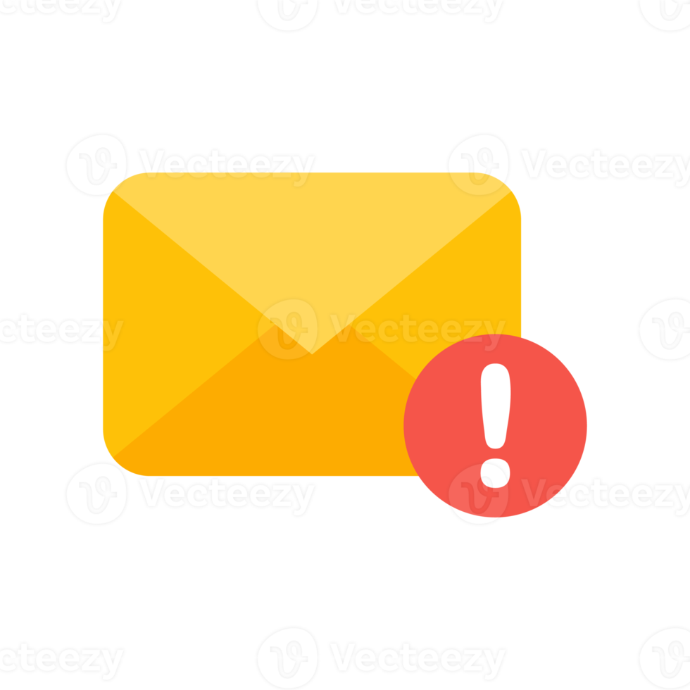 Yellow envelope. The concept of communication and email notification via online channels. png