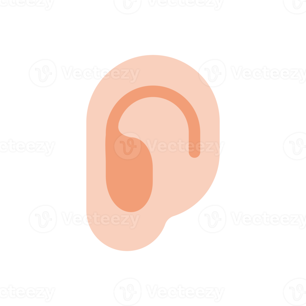 Ear icon. Ear line design The concept of hearing problems Isolated on background png