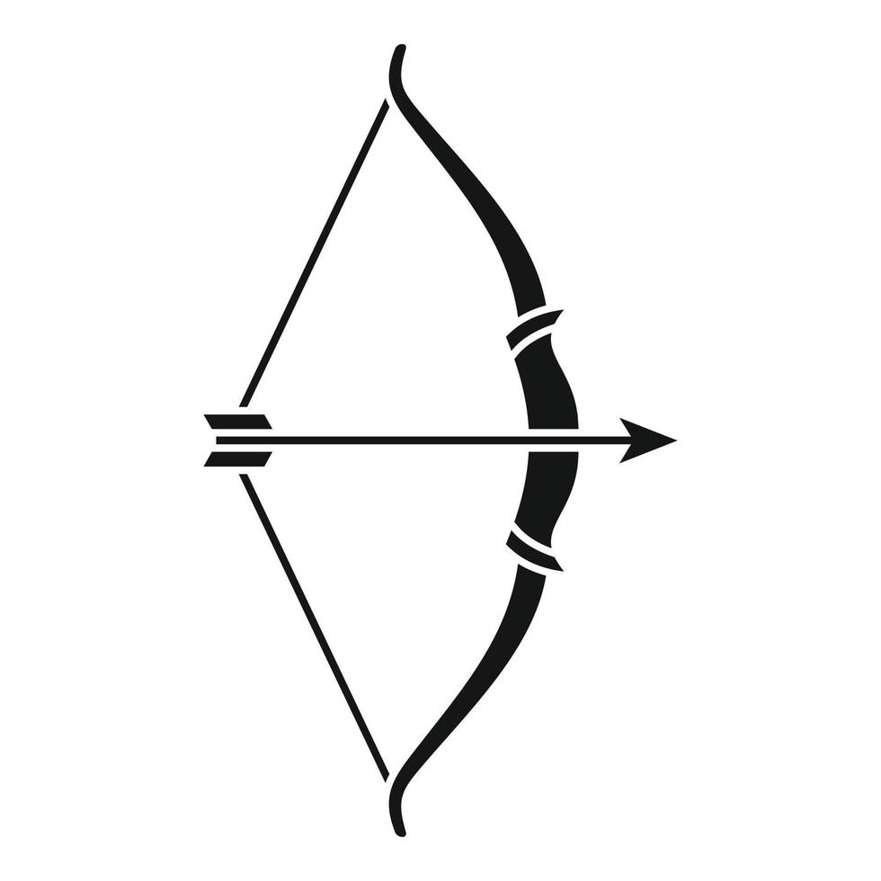 icono de arco de arquero, estilo simple vector