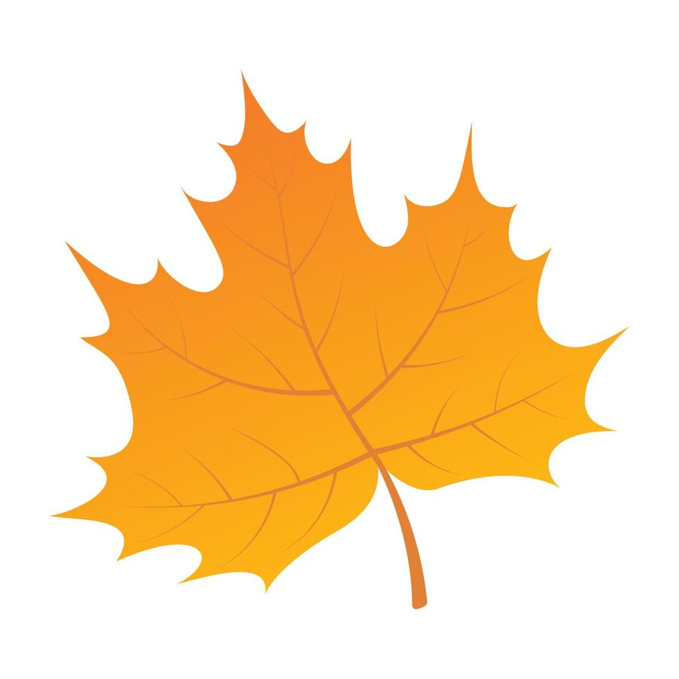 Yellow leaf of tree icon, isometric style vector