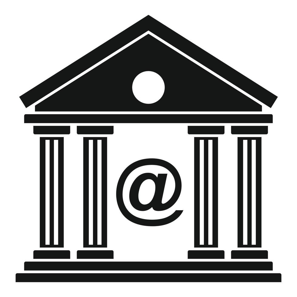 Bank building icon, simple style vector