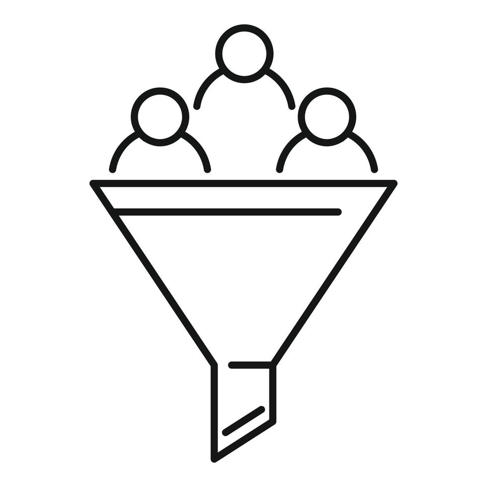 Smm funnel icon, outline style vector